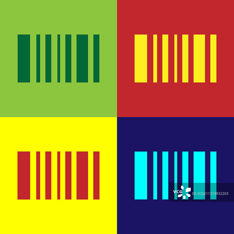 流行艺术条形码彩色背景图标图片素材