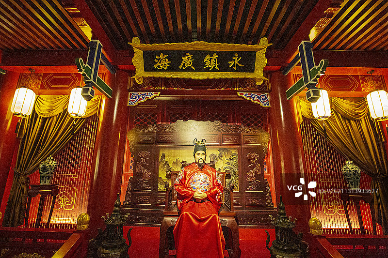 中国广西桂林靖江王府王爷蜡像图片素材