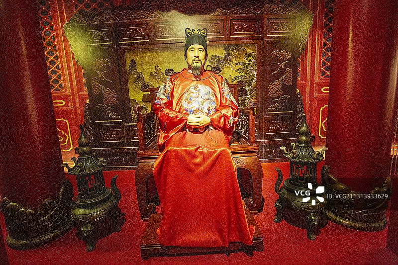 中国广西桂林靖江王府王爷蜡像图片素材