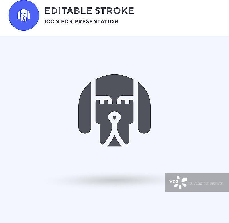 填充扁平风格的狗图标图片素材