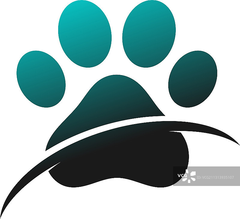 狗脚印Logo图标设计概念图片素材