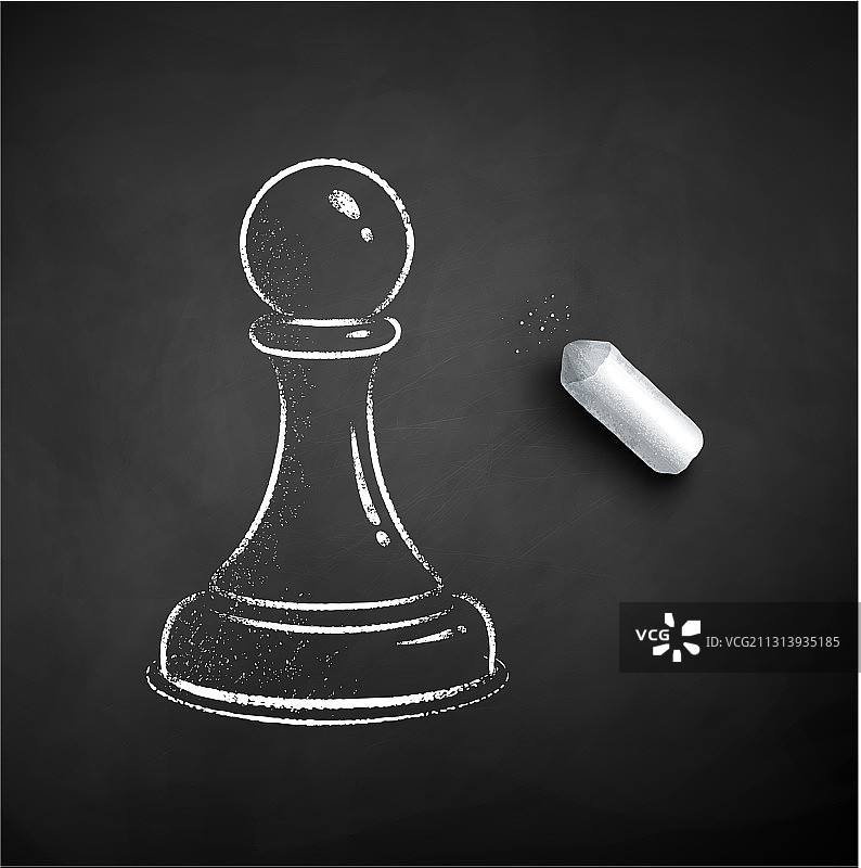 粉笔画的国际象棋卒图片素材