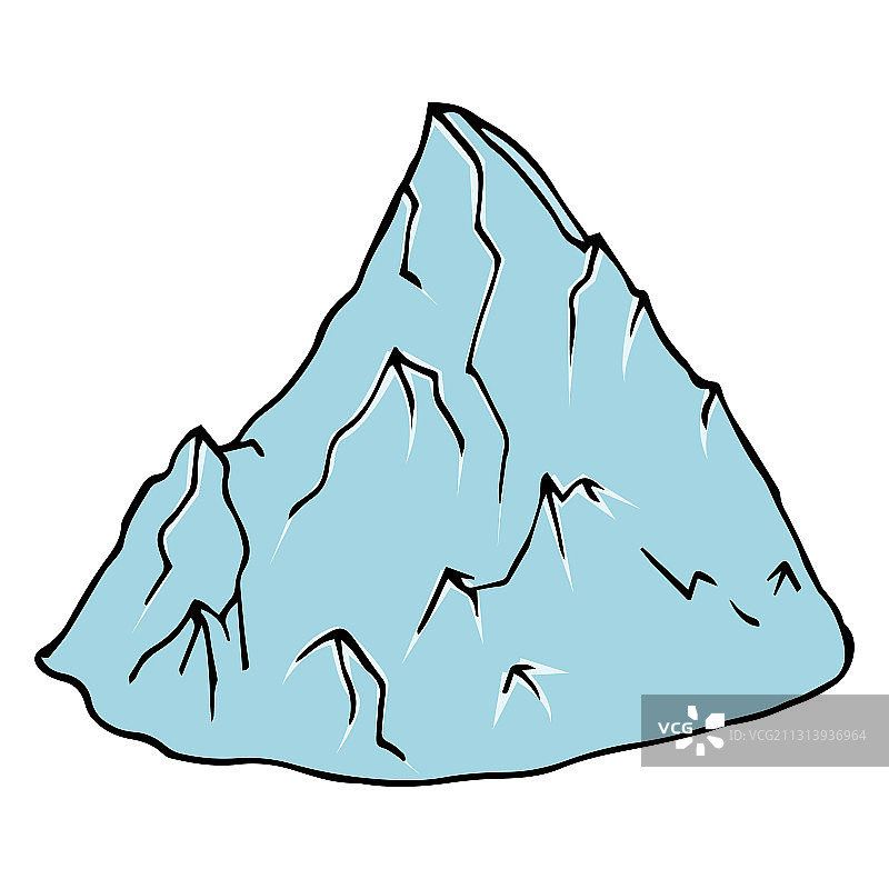 手绘融化的冰山冰川图片素材