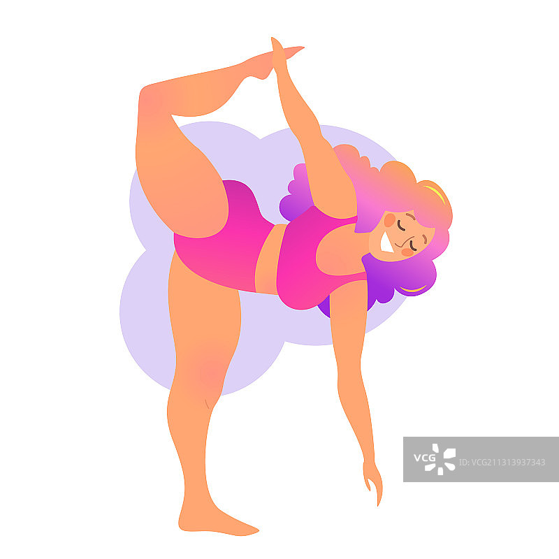 大码曲线女性瑜伽课图片素材
