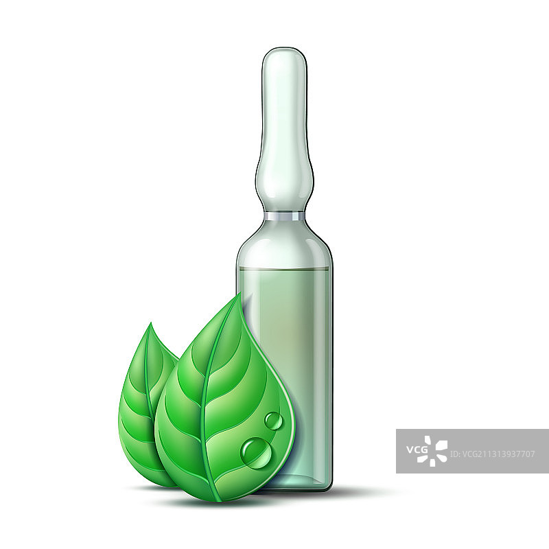 含疫苗或药物的透明玻璃安瓿瓶图片素材