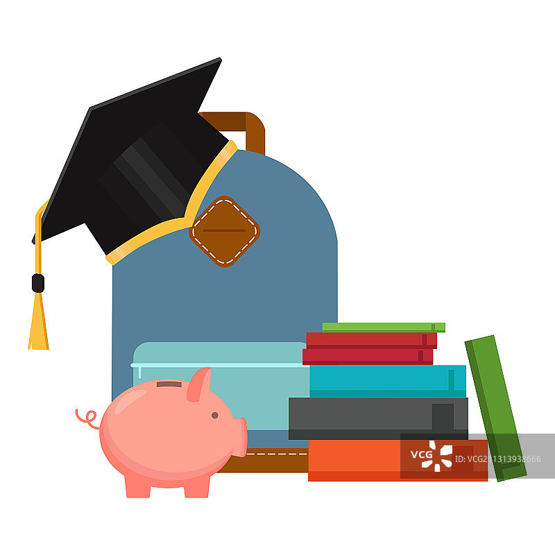 毕业帽和金币投资图片素材