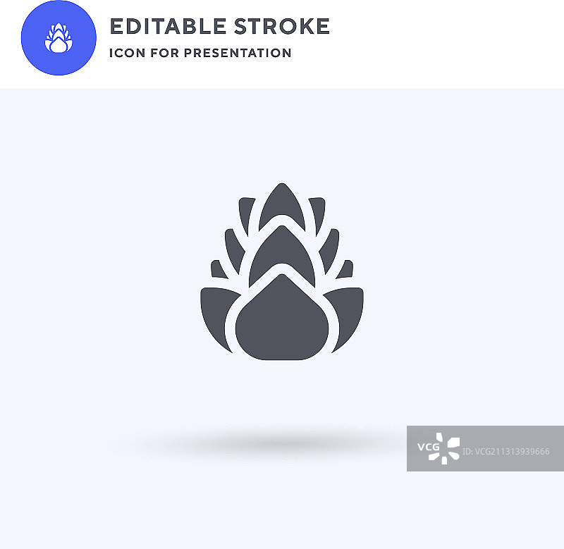 填充扁平松果图标图片素材