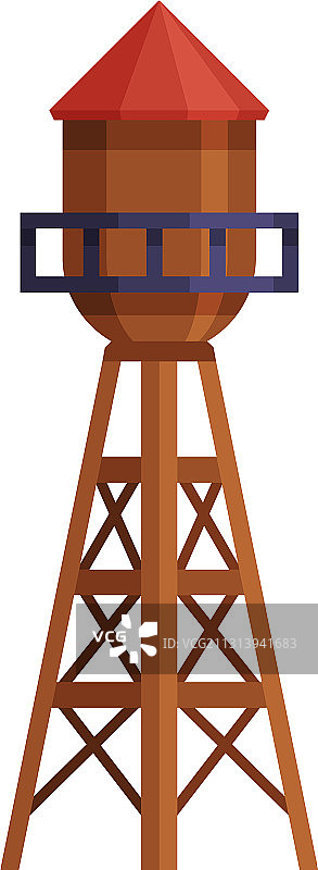 传统木制农场建筑水塔图片素材