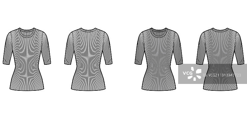 罗纹圆领针织毛衣技术时尚图片素材