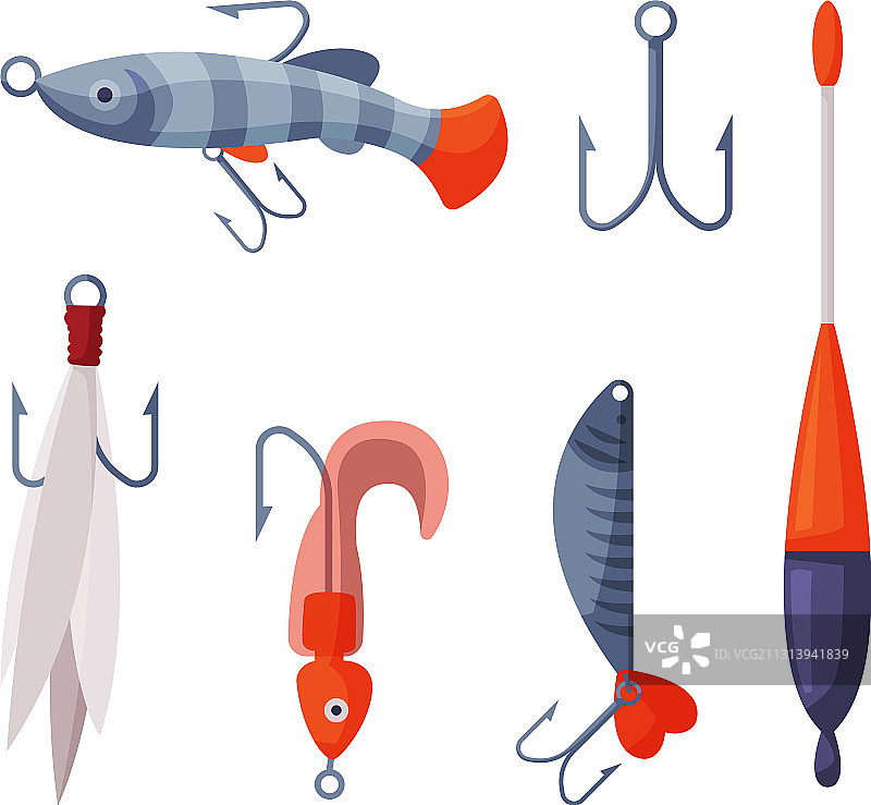 鱼饵套装：人造塑料配件图片素材