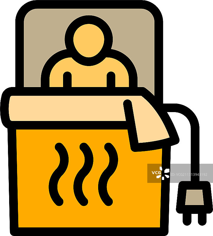 男人电热毯图标轮廓样式图片素材