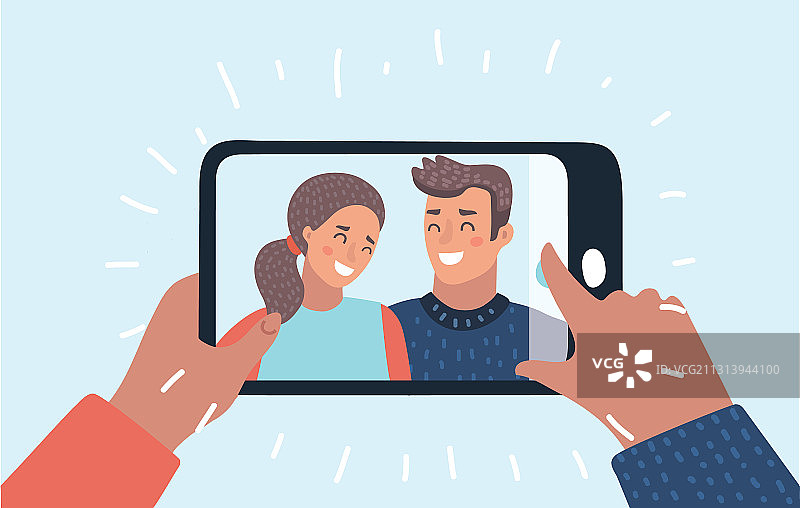 情人节快乐卡片浪漫自拍杆图片素材