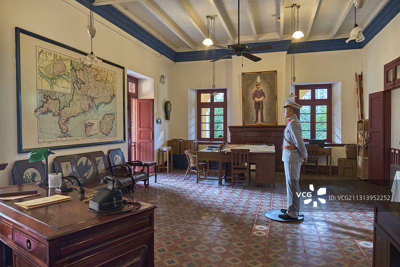 中国广州孙中山大元帅府纪念馆民国建筑室内空间图片素材