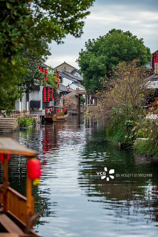 江苏省苏州市黎里古镇，历经千年依旧保存完好的江南水乡图片素材