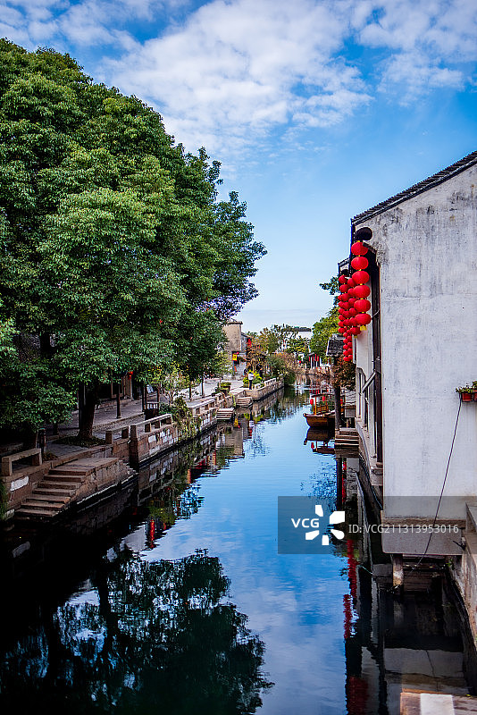 江苏省苏州市黎里古镇，历经千年依旧保存完好的江南水乡图片素材
