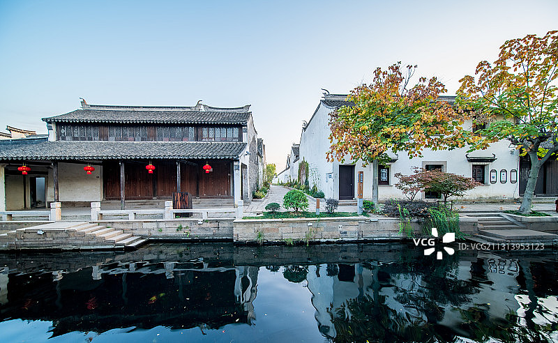 江苏省苏州市黎里古镇，历经千年依旧保存完好的江南水乡图片素材