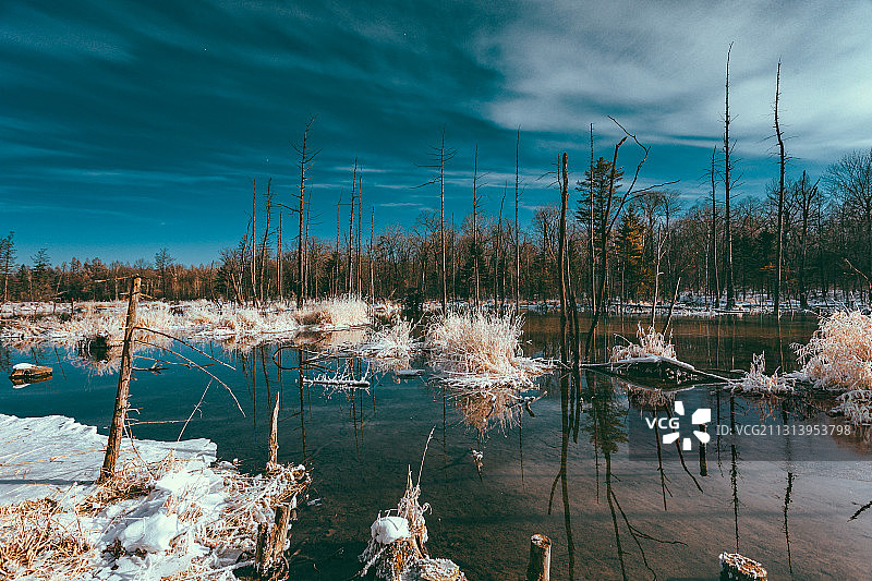 中国吉林长白山魔界风景区冬景图片素材