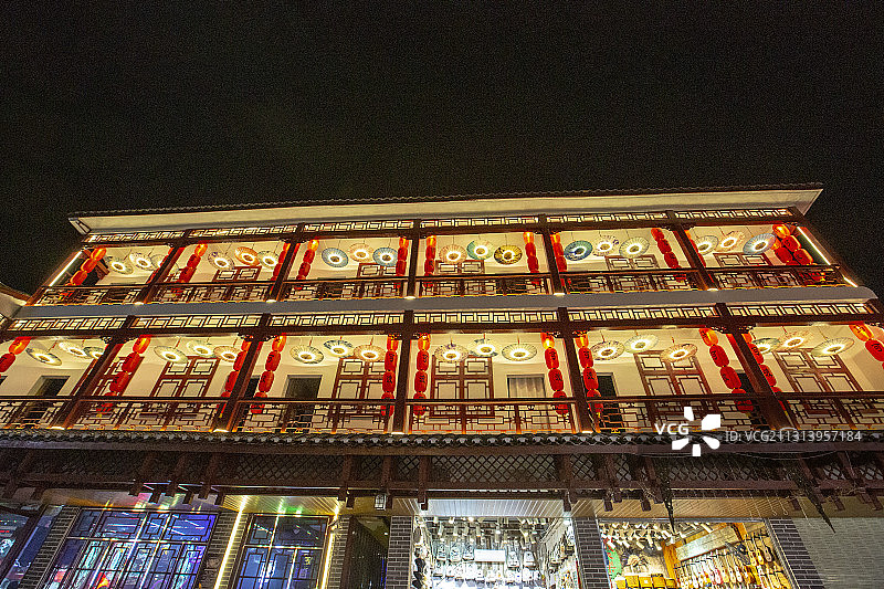中国广西桂林阳朔西街夜景图片素材