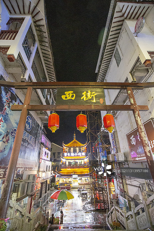 中国广西桂林阳朔西街夜景图片素材