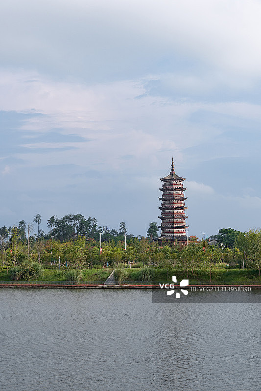 航拍江西抚州广昌雁塔风光图片素材