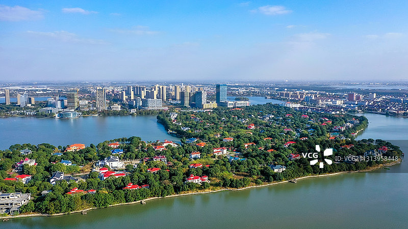 航拍江苏省苏州市-江苏省汾湖高新技术产业开发区图片素材