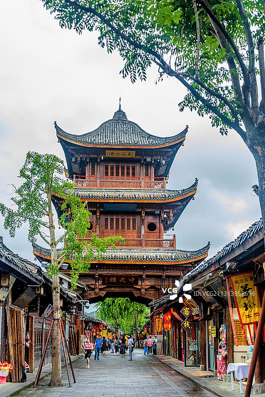 中国四川南充阆中古城中天楼图片素材