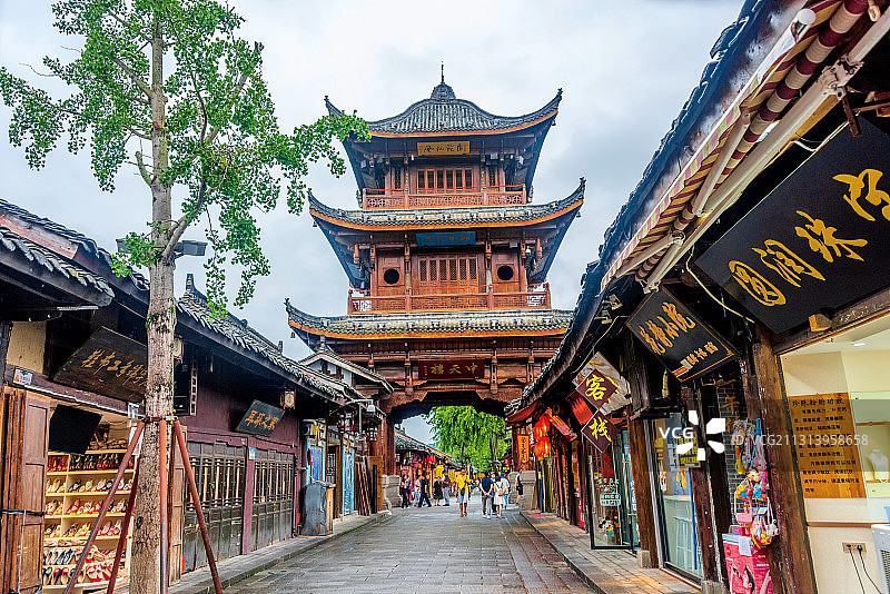 中国四川南充阆中古城中天楼图片素材