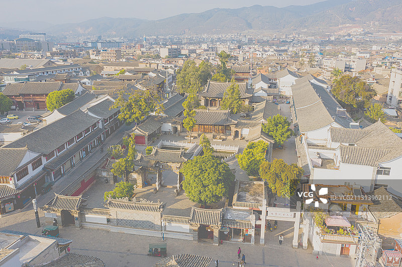 航拍云南红河石屏古城文庙玉屏书院图片素材