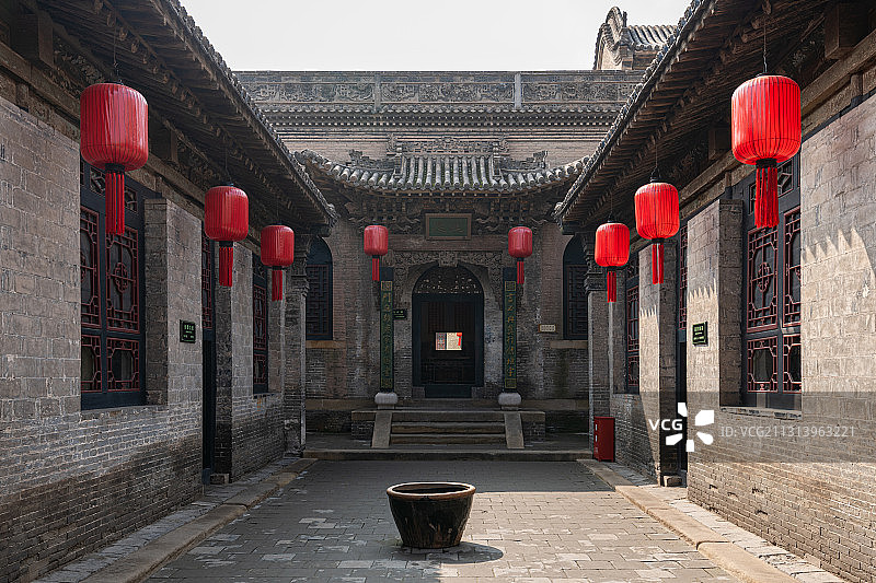山西省祁县乔家大院中国古建筑景观图片素材