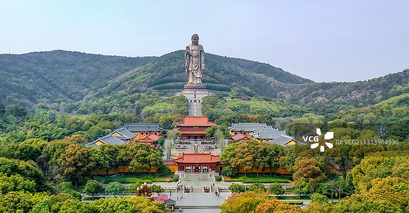 航拍江苏省无锡市5A级景区灵山大佛风景区，梵宫内景图片素材