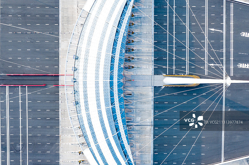 港珠澳大桥起点人工岛珠海公路口岸收费站航拍景观图片素材