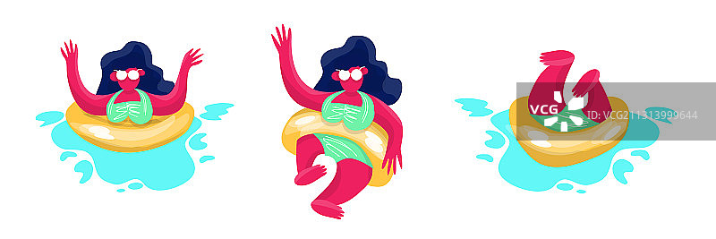 夏日女性角色合集图片素材