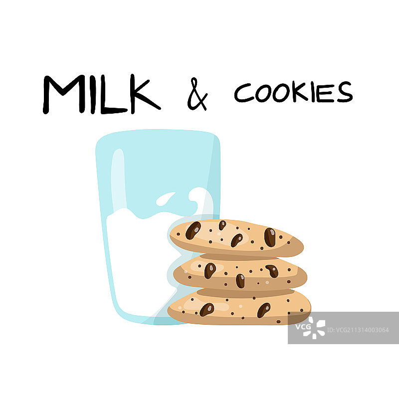 牛奶和饼干与字母玻璃牛奶图片素材