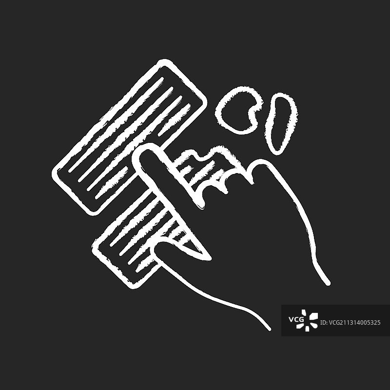 黑色背景上的白色黏土图标图片素材