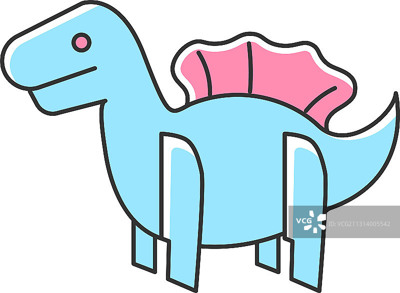 恐龙3D拼图玩具RGB颜色图标图片素材