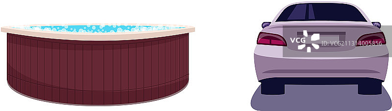 周末娱乐半扁平RGB颜色集图片素材