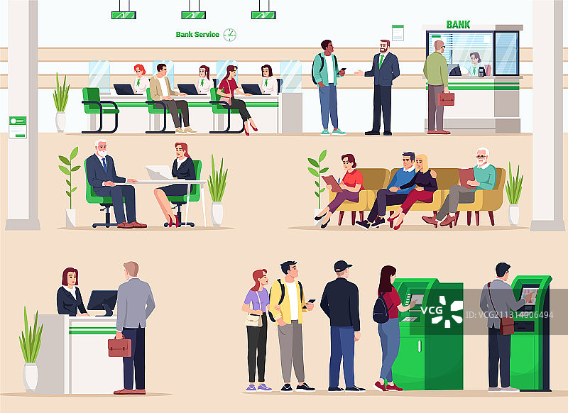 扁平银行图片素材