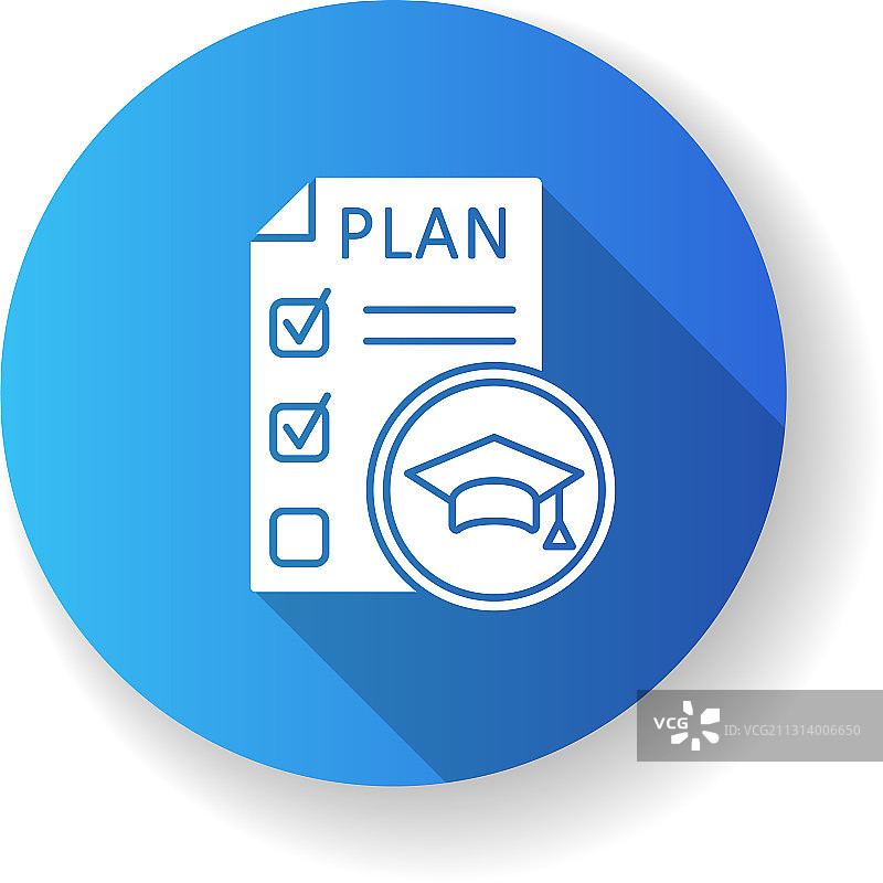 教学大纲扁平设计长阴影字形图标图片素材