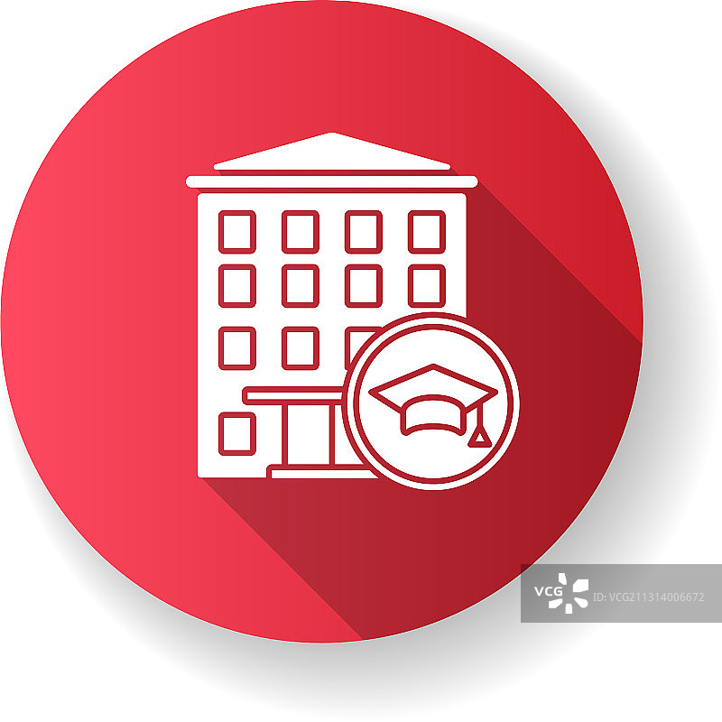 宿舍扁平设计长阴影图标图片素材