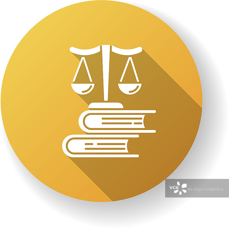 黄色扁平风格长阴影法律学校标志图片素材