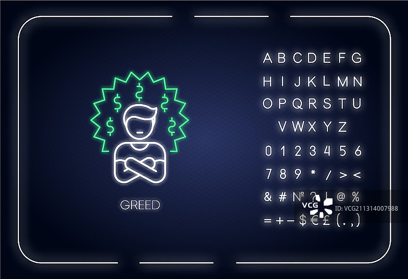 贪婪霓虹灯图标图片素材