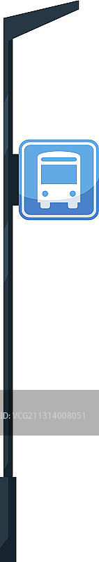 公交站牌半扁平风格RGB配色图片素材