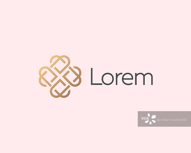 优雅抽象金色十字四心图片素材