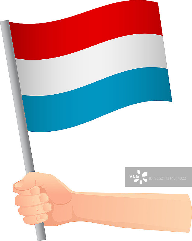 手中的卢森堡国旗图片素材