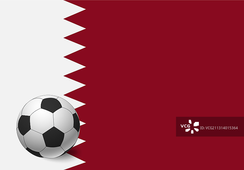 卡塔尔国旗和足球图片素材