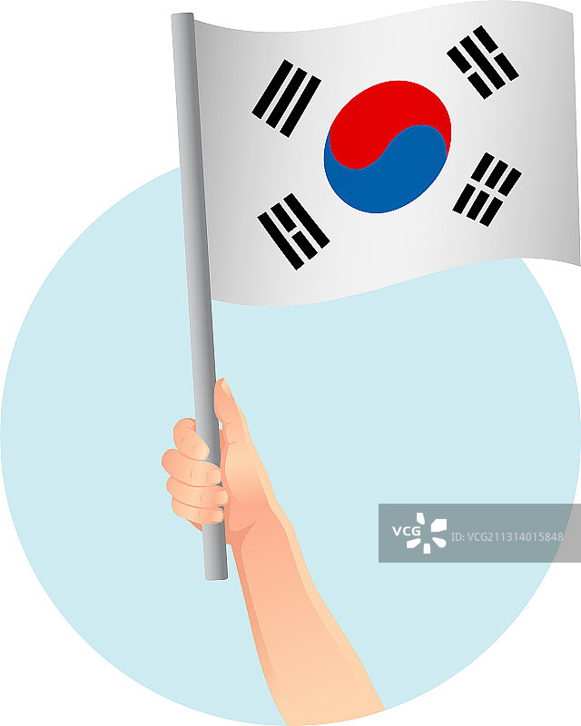 韩国国旗在手中图标图片素材