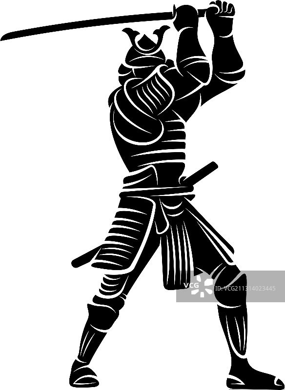 武士剪影战士标志设计图片素材
