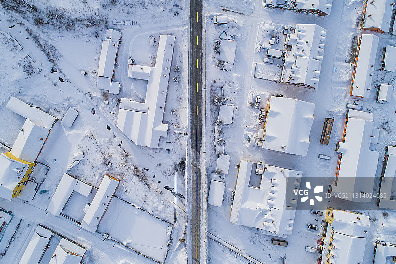 高视角航拍黑龙江省牡丹江市雪乡二浪河景区图片素材