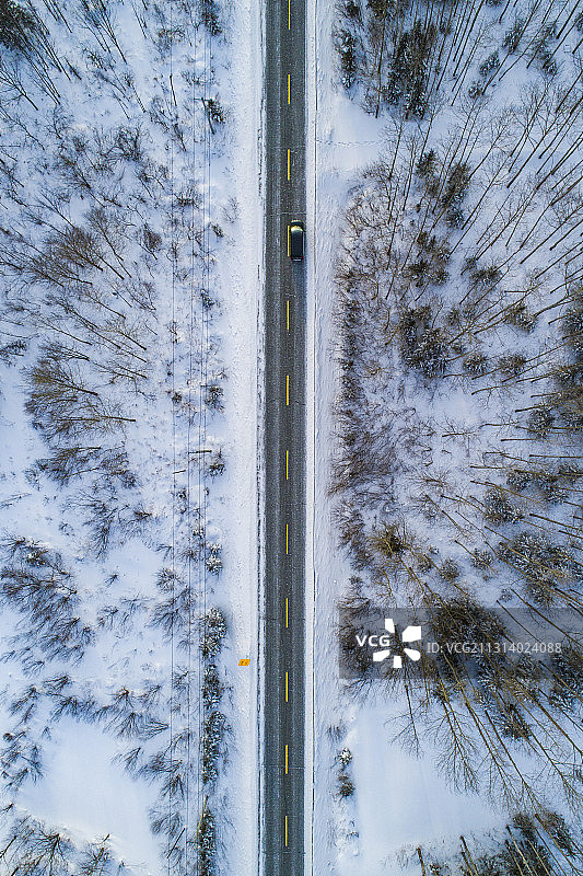 高视角航拍黑龙江省牡丹江市雪乡二浪河景区图片素材