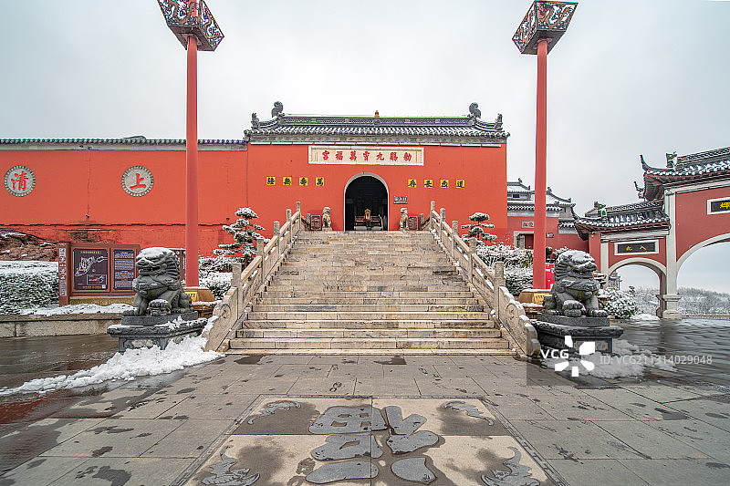 雪后江苏省句容市茅山“仙境”，“神仙福地”宛如一幅展开的画卷图片素材